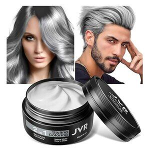 Silver Gray Hair Color Wax for Women Men Natural Matte Color Grey Hair Dye Wax